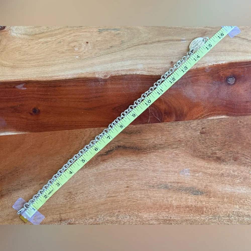 Modern Version Tiffany&Co. Please Return To Oval Tag Necklace 15.25” - Picture 6 of 9